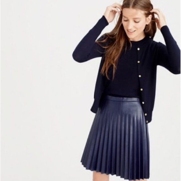 J. Crew Dresses & Skirts - J.Crew Faux-leather Pleated Mini Skirt
